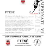FTESË - me rastin e SHPALLJES SË KAMPIONIT dhe përmbylljes festive të KAMPIONATIT 2015